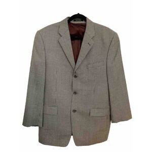 Y2k Vtg Franco Tassi Sports Coat  Sz 41 R Brown Wool Blazer  houndstooth